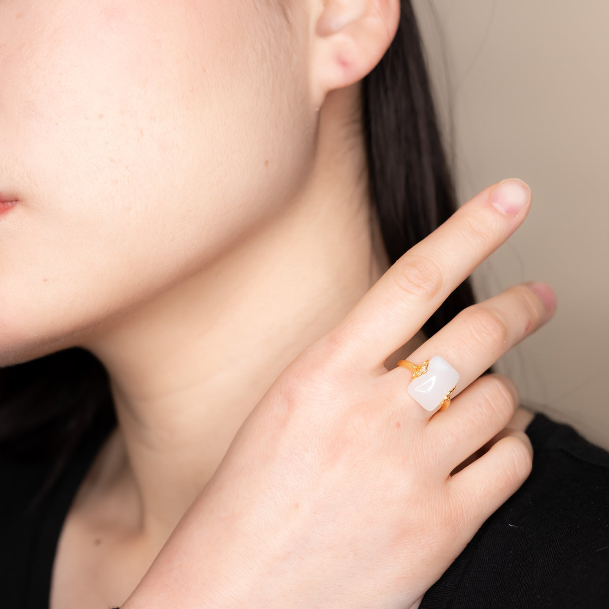 Handmade Ring, Gemstone ring, Crystal Ring, Gold Ring, Jade Ring, Quartz Ring, Rectangle Ring, Cocktail Ring, Gem Rings, Gemstone rings for women, Boutique Ring, Asian Ring, Women's gold rings, Sterling Silver Ring, Yun Boutique Ring