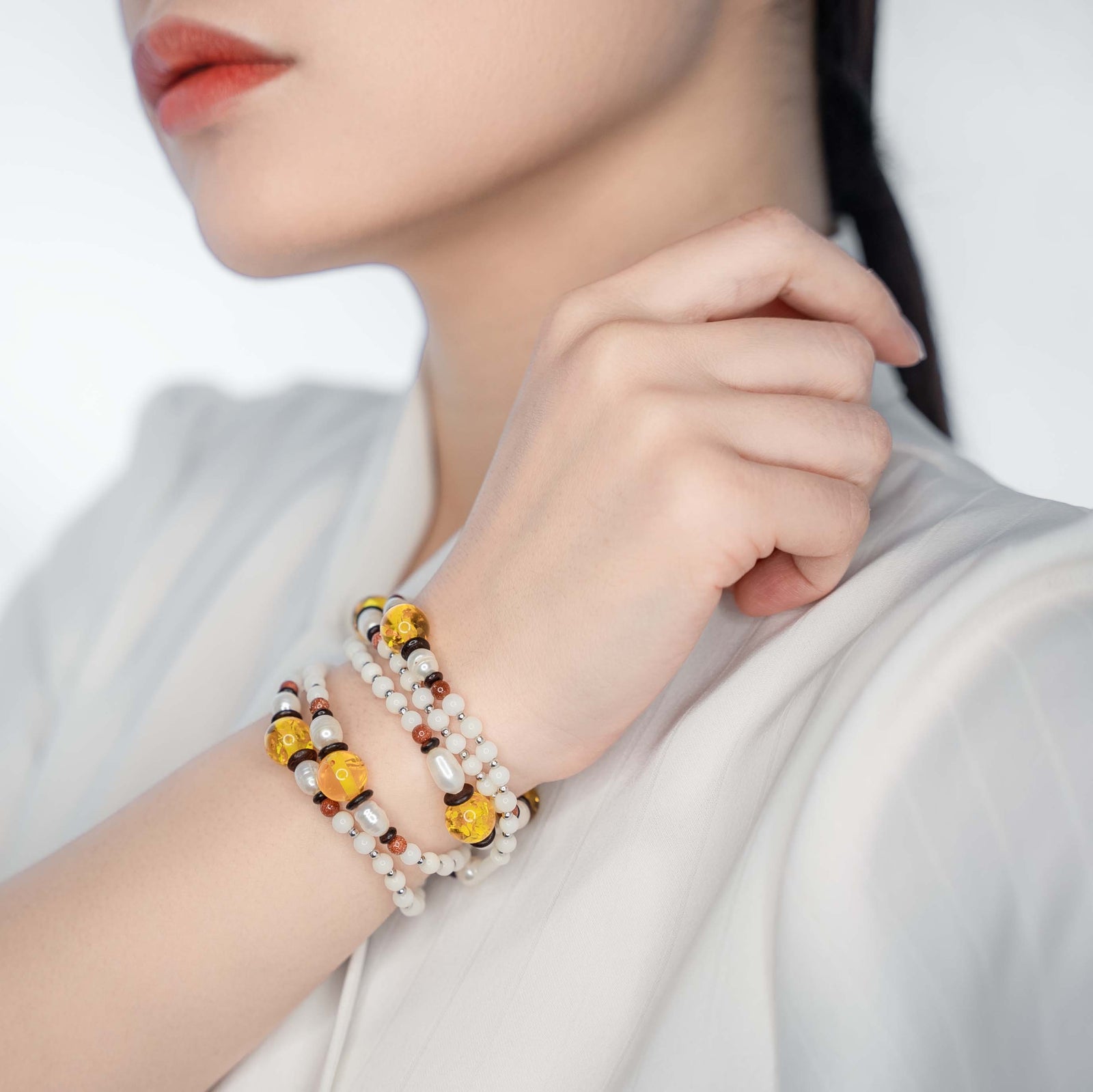 Return to Origin Beaded Coral Necklace