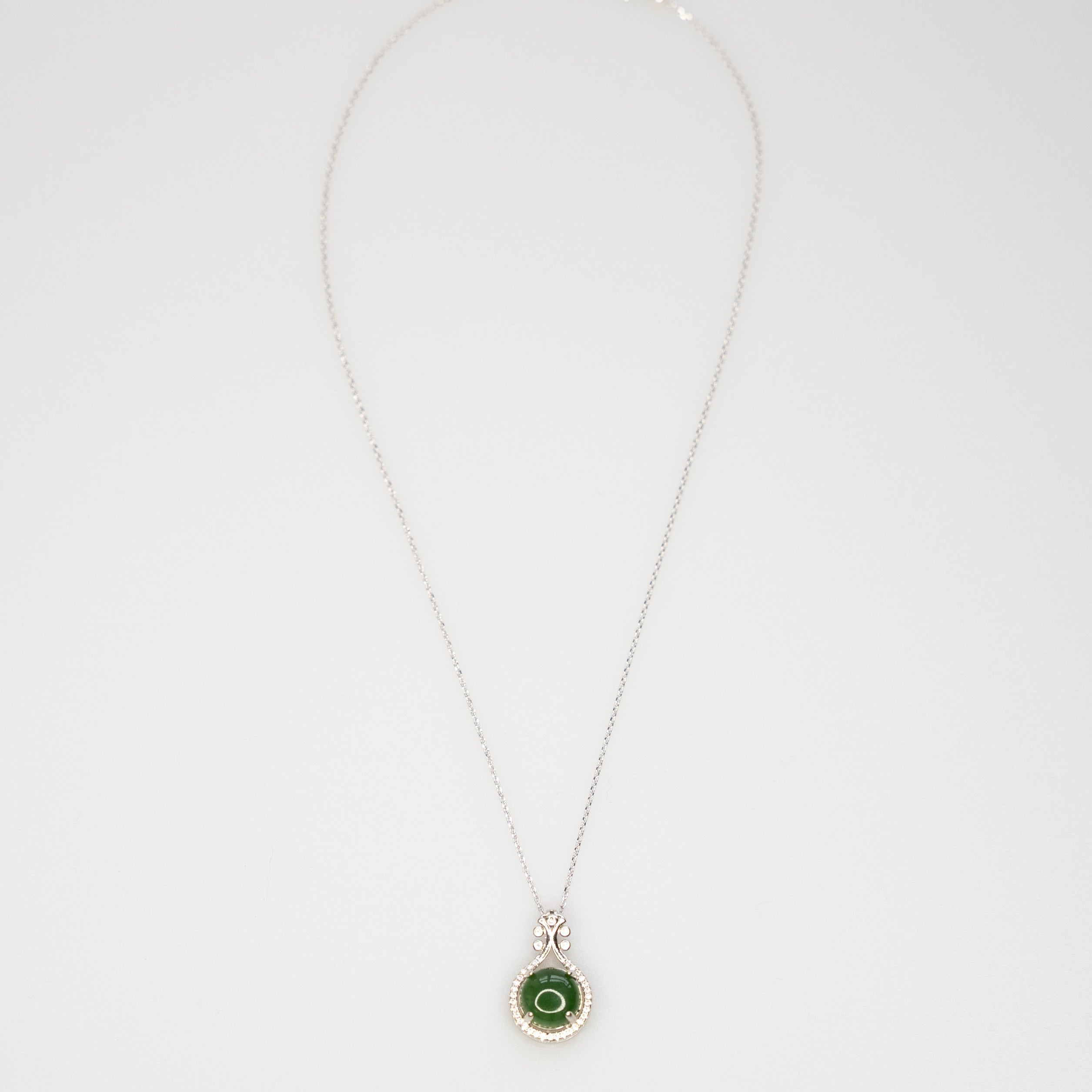 Pipa Green Hetian Nephrite Jade Necklace Silver Yun Boutique