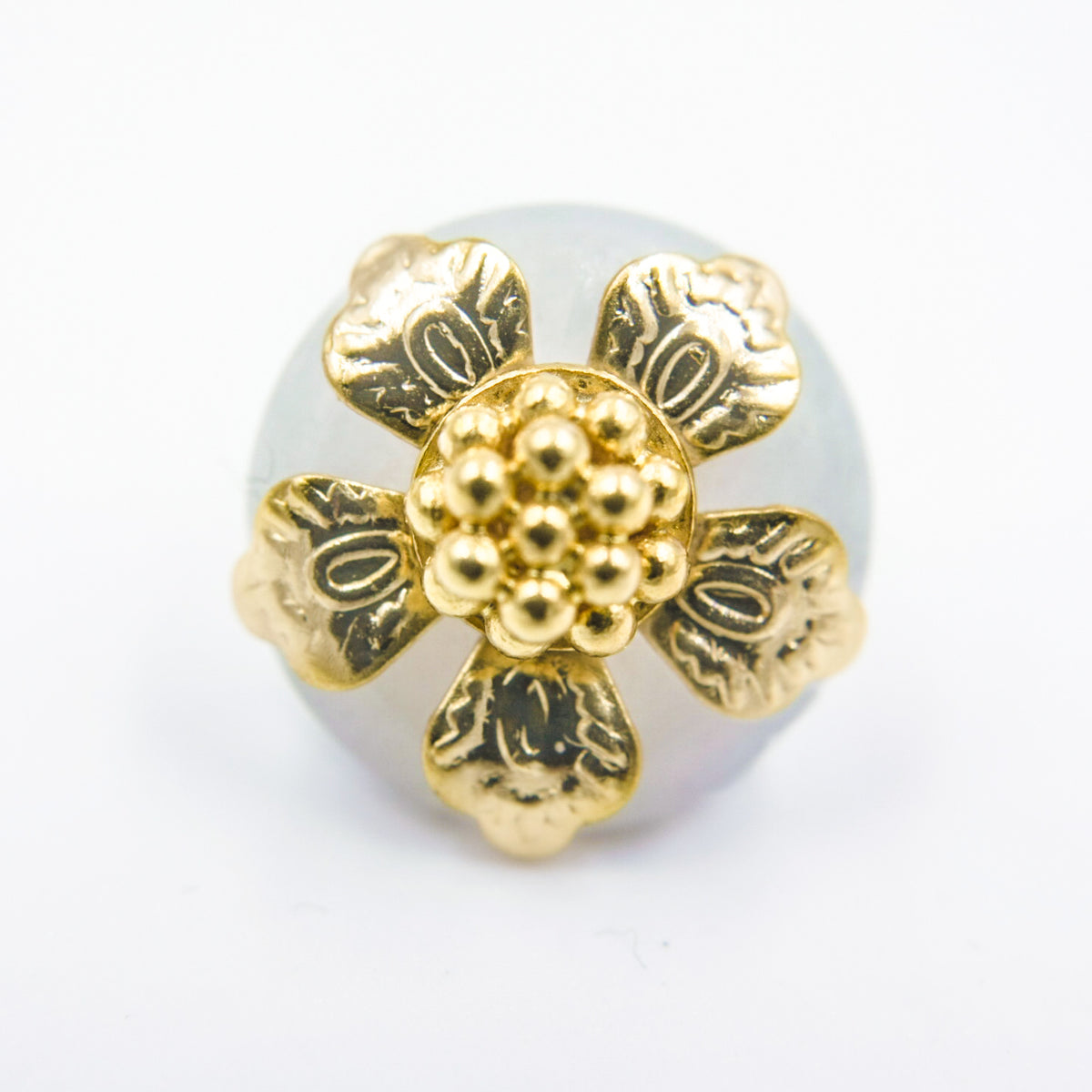 Chinese Vintage Style White Jade Studs