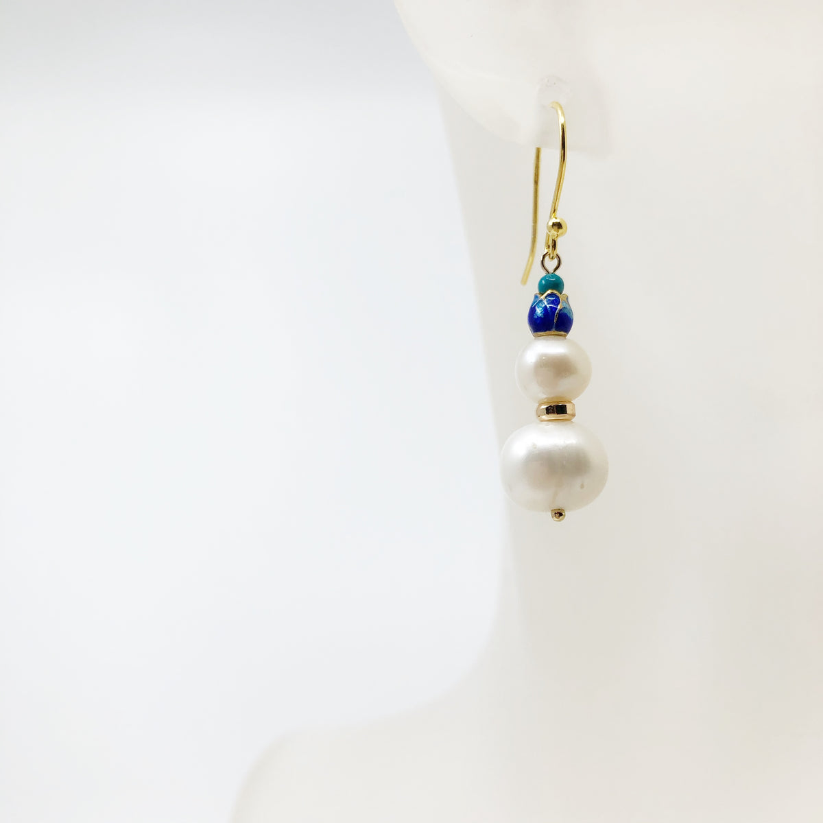 Duo Pearl Earrings Gold - Yun Boutique