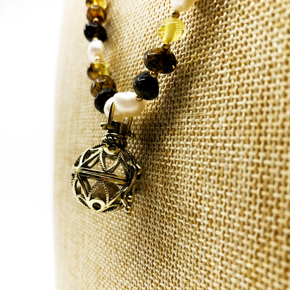 Forest Fairy Locket Amber Necklace