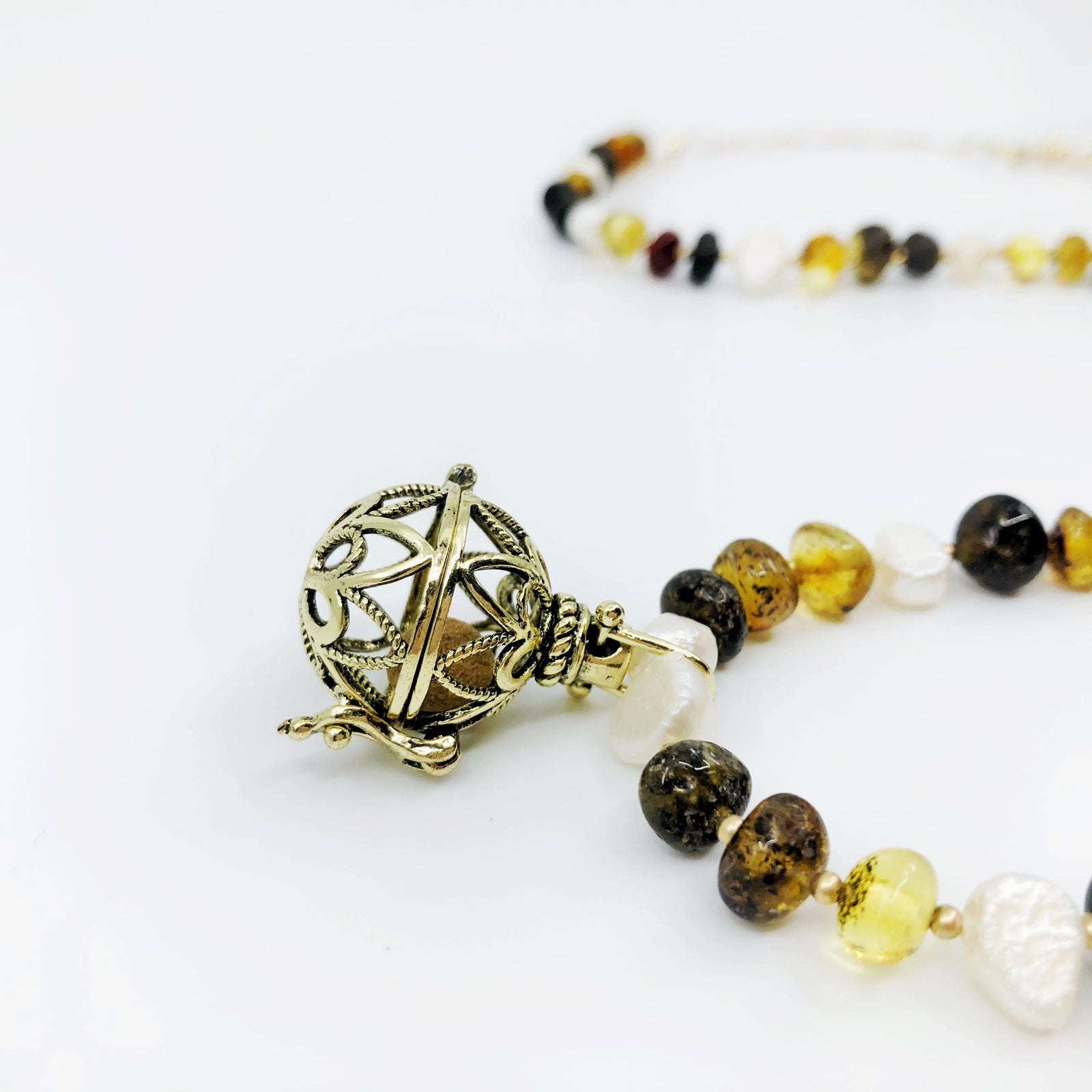 Forest Fairy Locket Amber Necklace