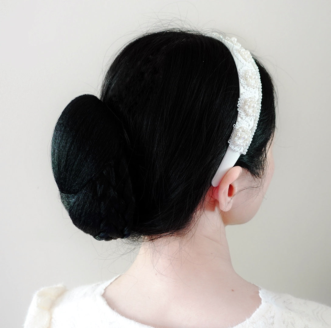Pearl and Lace Bridal Headband - Yun Boutique