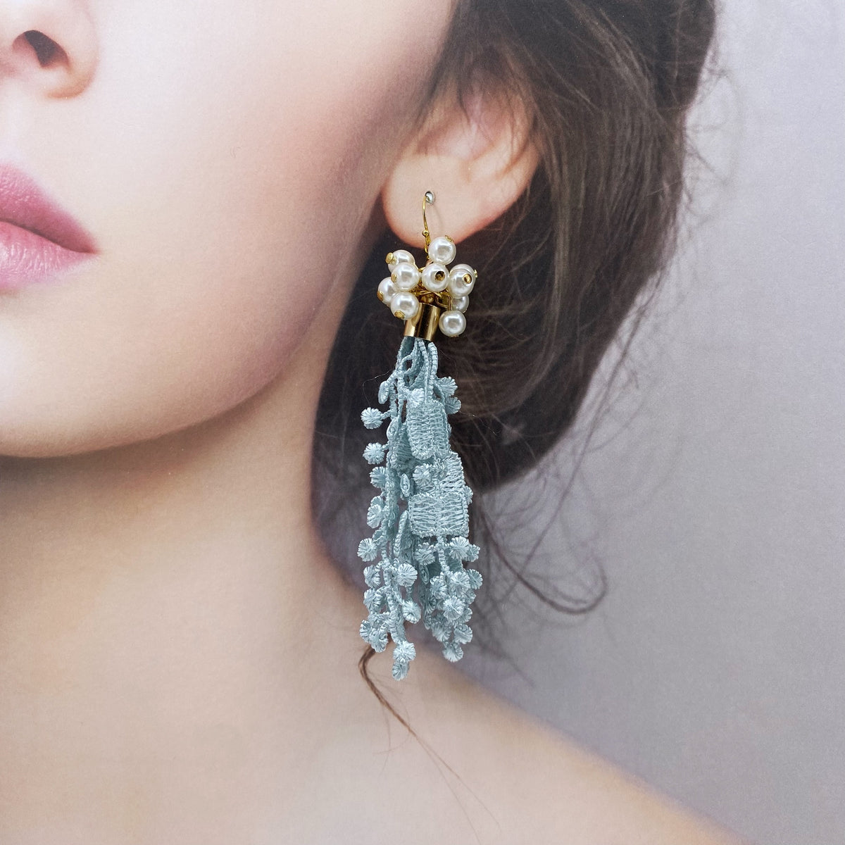 Teal Lace Earrings - Yun Boutique
