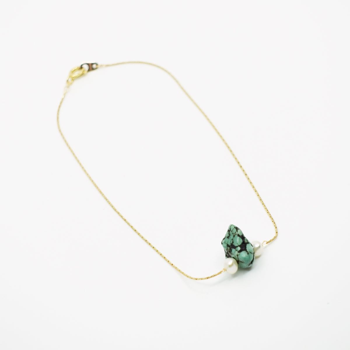 Gold Filled Turquoise Howlite Anklet - Yun Boutique