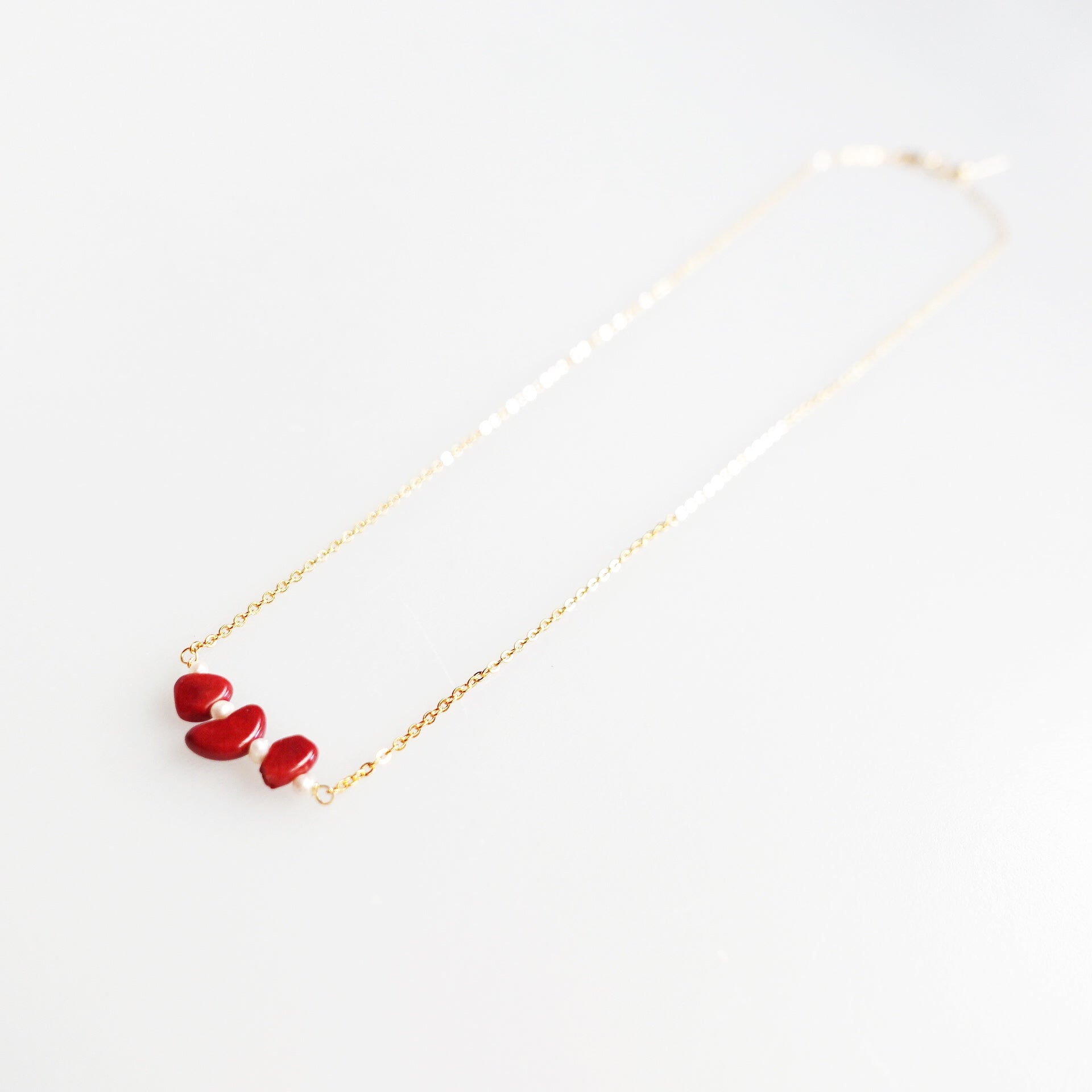 Red Coral Pendant Necklace - Yun Boutique