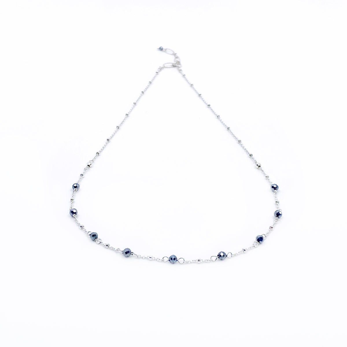 The Nine Terahertz Stone Necklace in Sterling Silver - Yun Boutique