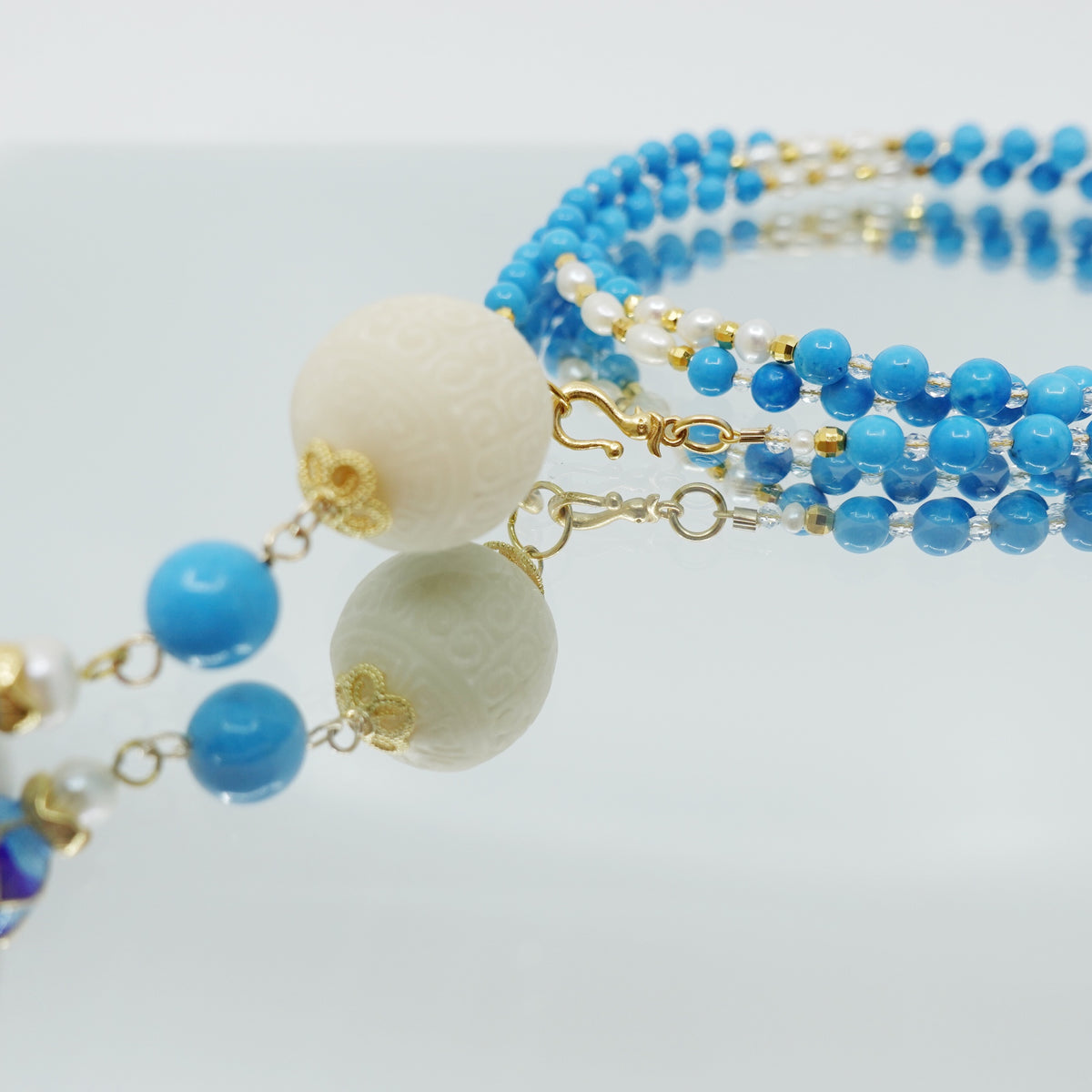 Return to Origin 4mm Turquoise Howlite Necklace Set - Yun Boutique