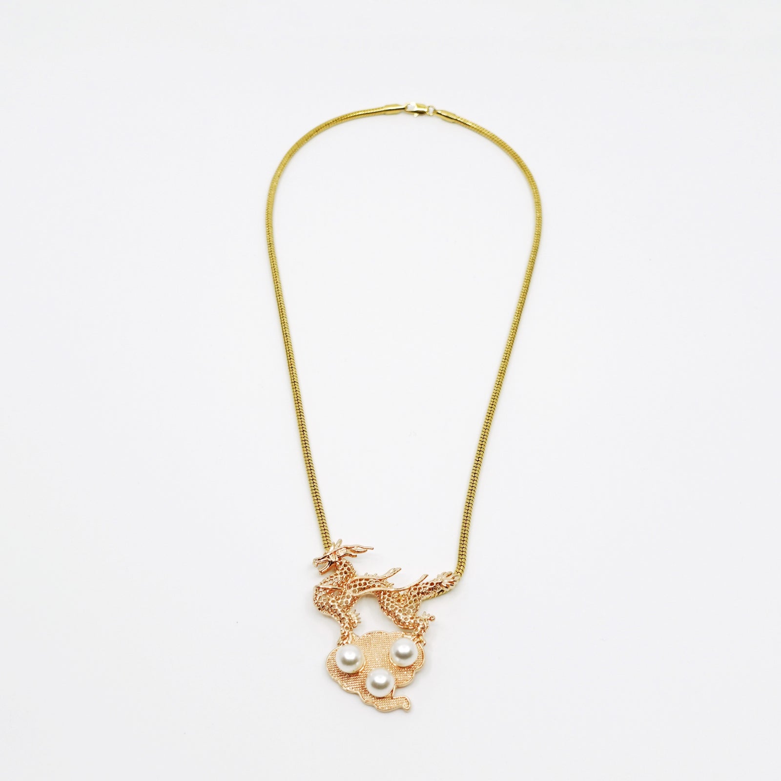 Gold Dragon Pendant Necklace - Yun Boutique