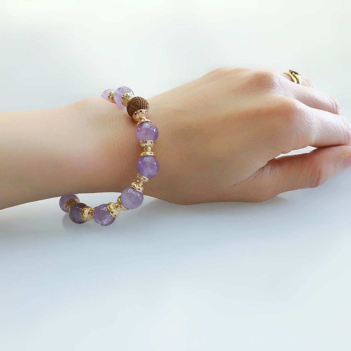 Vintage Style 10mm Amethyst Herbal Bracelet