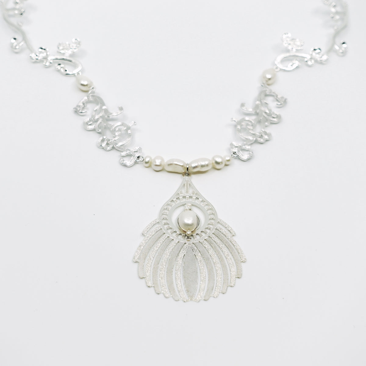 Silver Phoenix Feather Statement Necklace - Yun Boutique