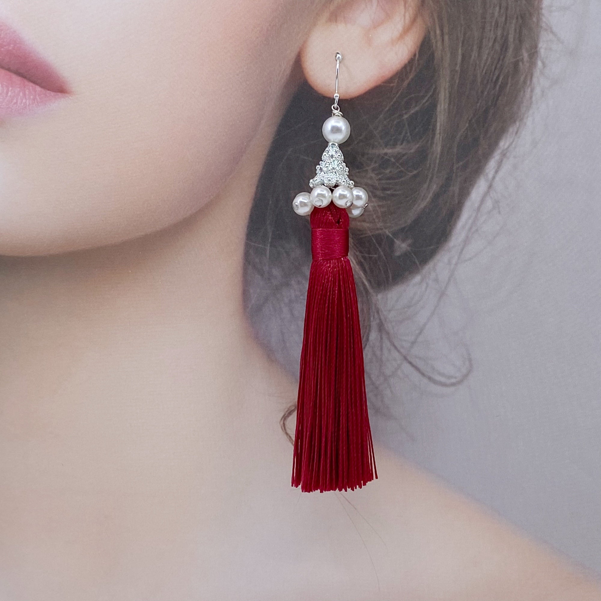 Red & Majenta Tassel Earrings – noorandember