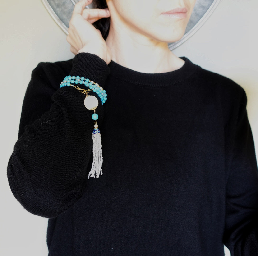 Return to Origin 4mm Turquoise Howlite Necklace Set - Yun Boutique