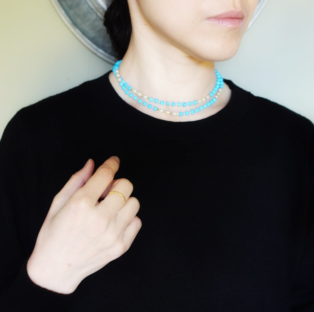 Return to Origin 4mm Turquoise Howlite Necklace Set - Yun Boutique