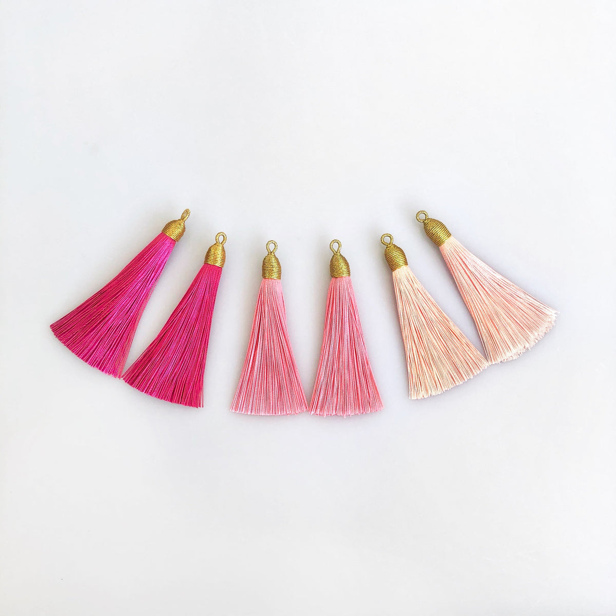 Large Baroque Pearl Deep Pink Silk Tassel Earrings - Yun Boutique
