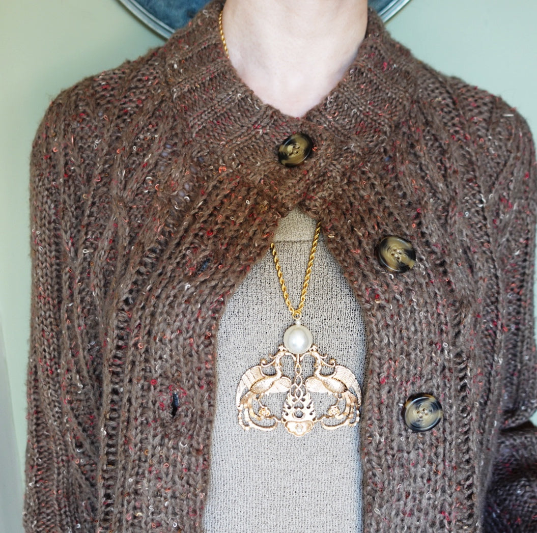 Duo Phoenix Pearl Necklace Gold - Yun Boutique