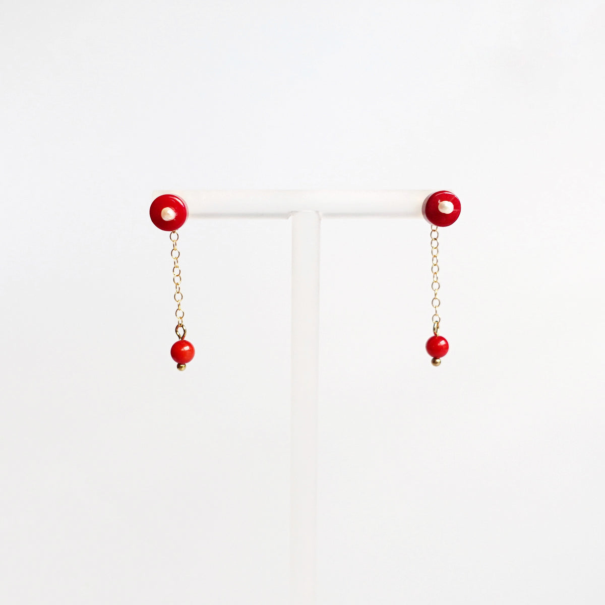 Multi-style Red Coral Studs - Yun Boutique