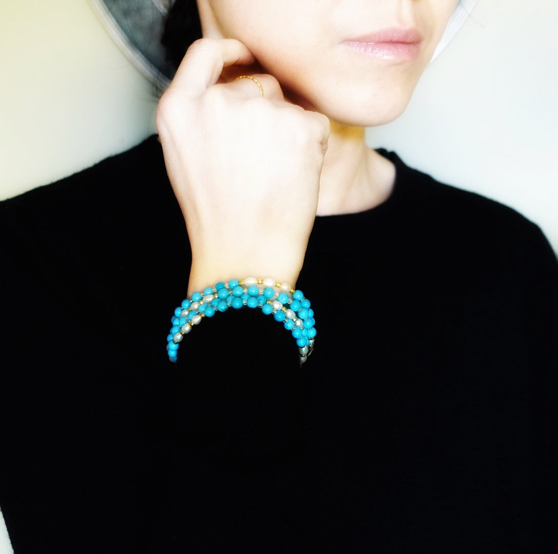 Return to Origin 4mm Turquoise Howlite Necklace Set - Yun Boutique