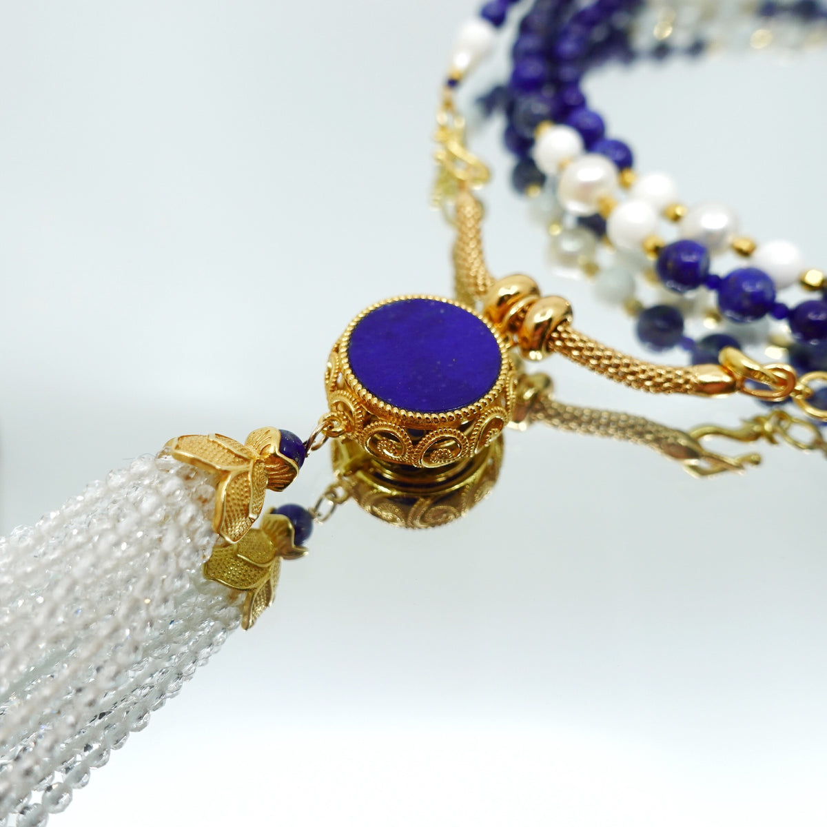 Return to Origin Lapis Tassel Pendant Necklace - Yun Boutique