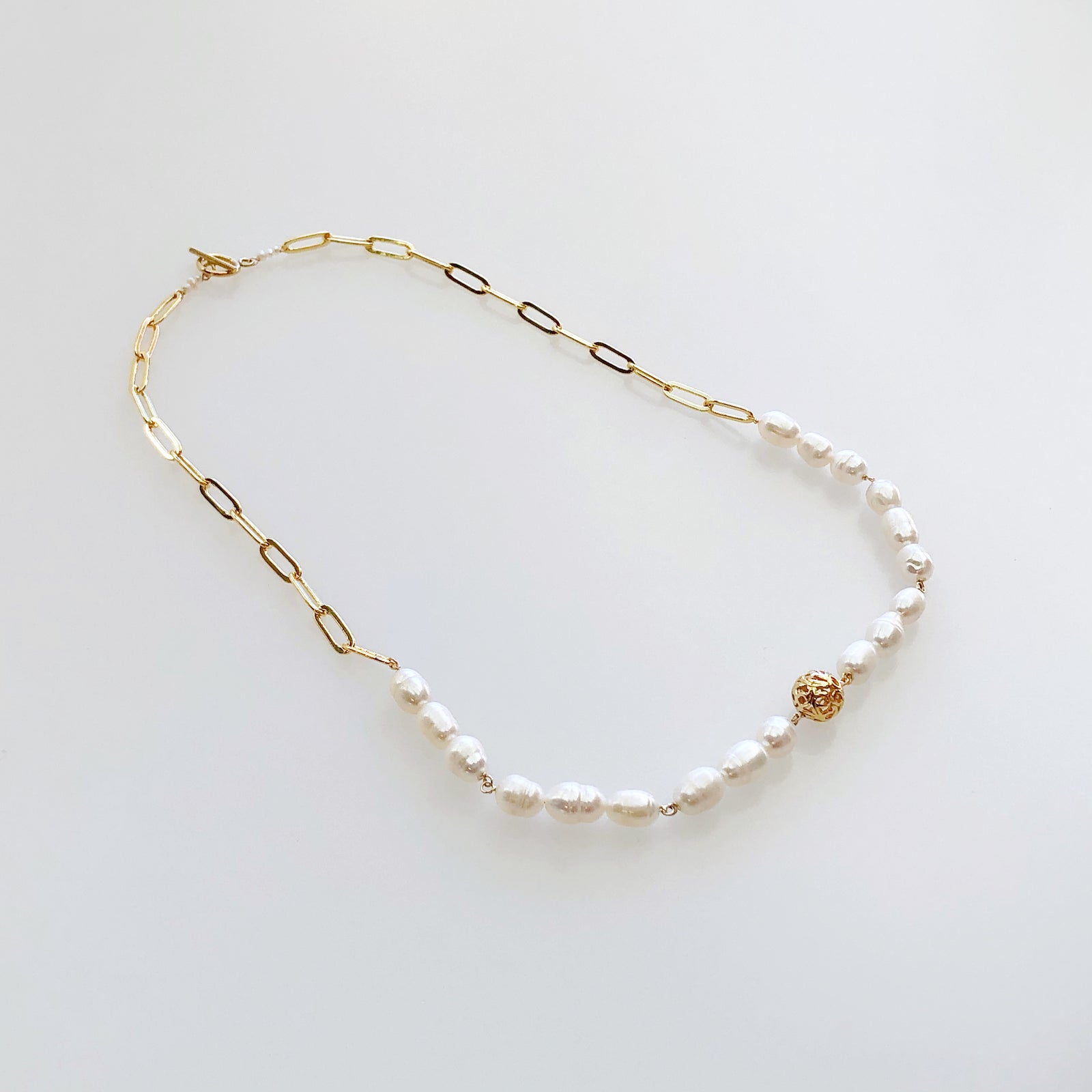 The Cloud Baroque Pearl and Chain Necklace