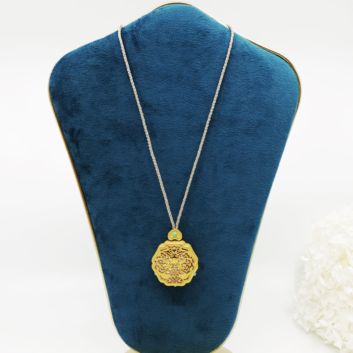 Enamel Lotus Flower Necklace in Sterling Silver - Yun Boutique