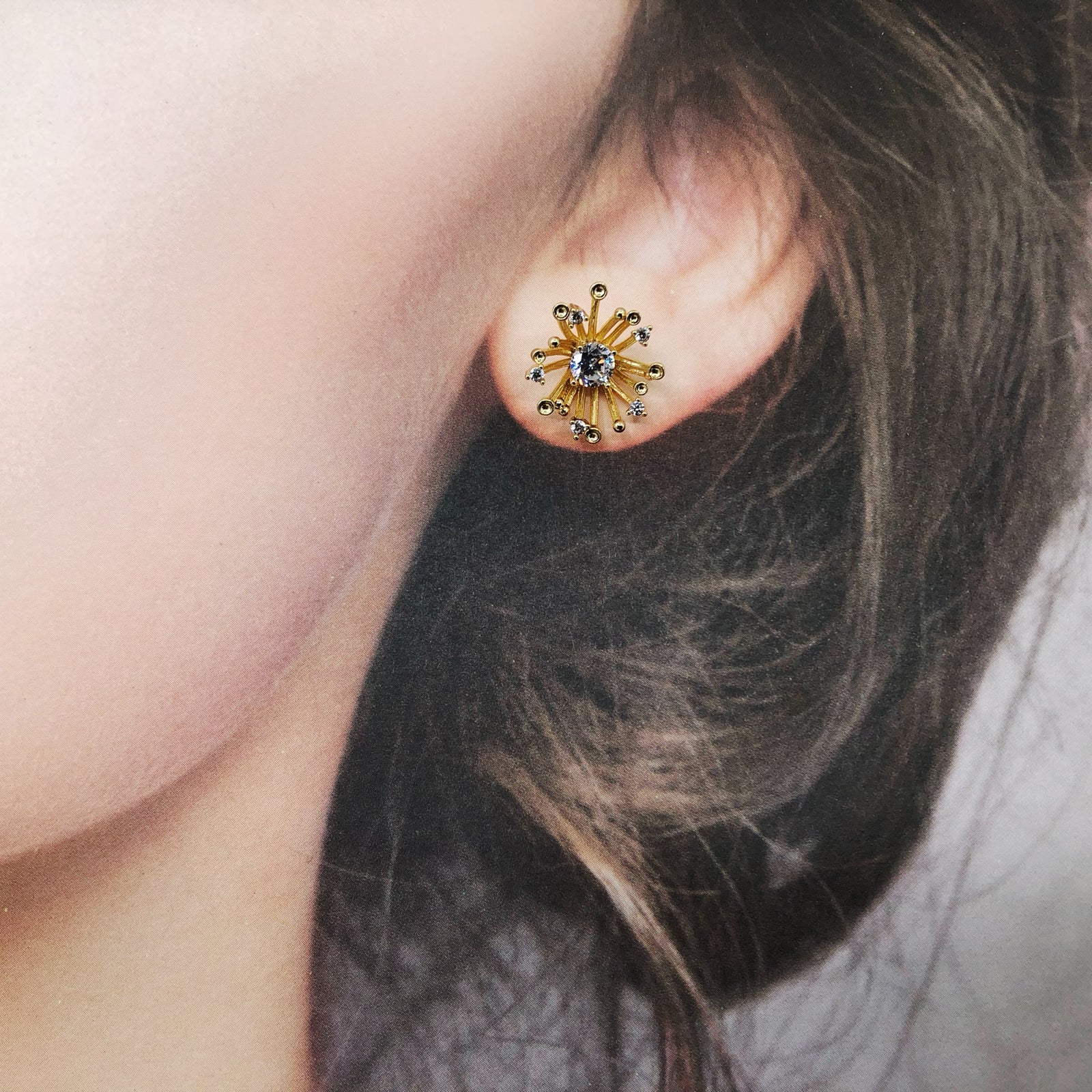 Yun Boutique Versatile Firework Zircon Stud Earrings