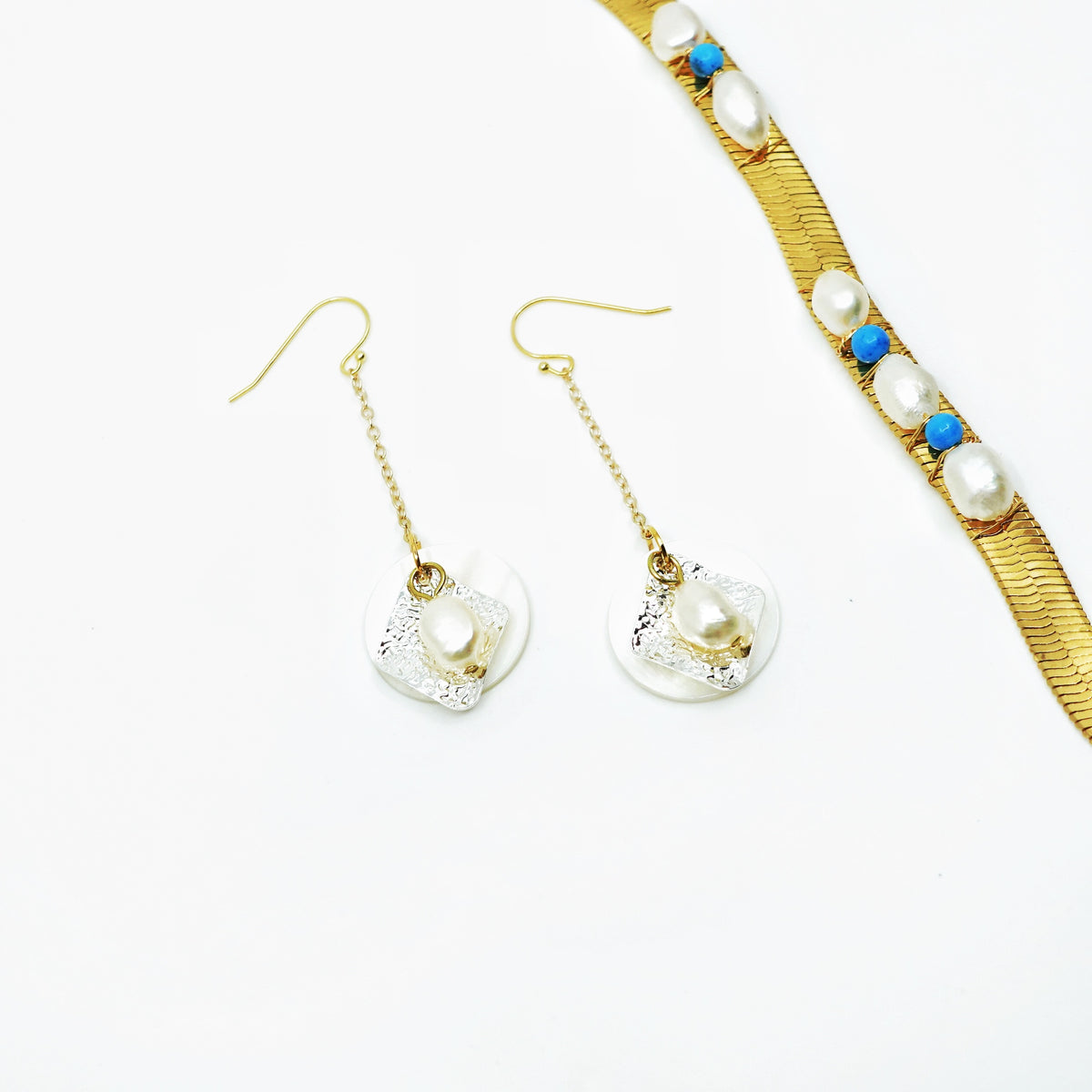 Memory of Ancient Kingdom Dangle Earrings Silver - Yun Boutique