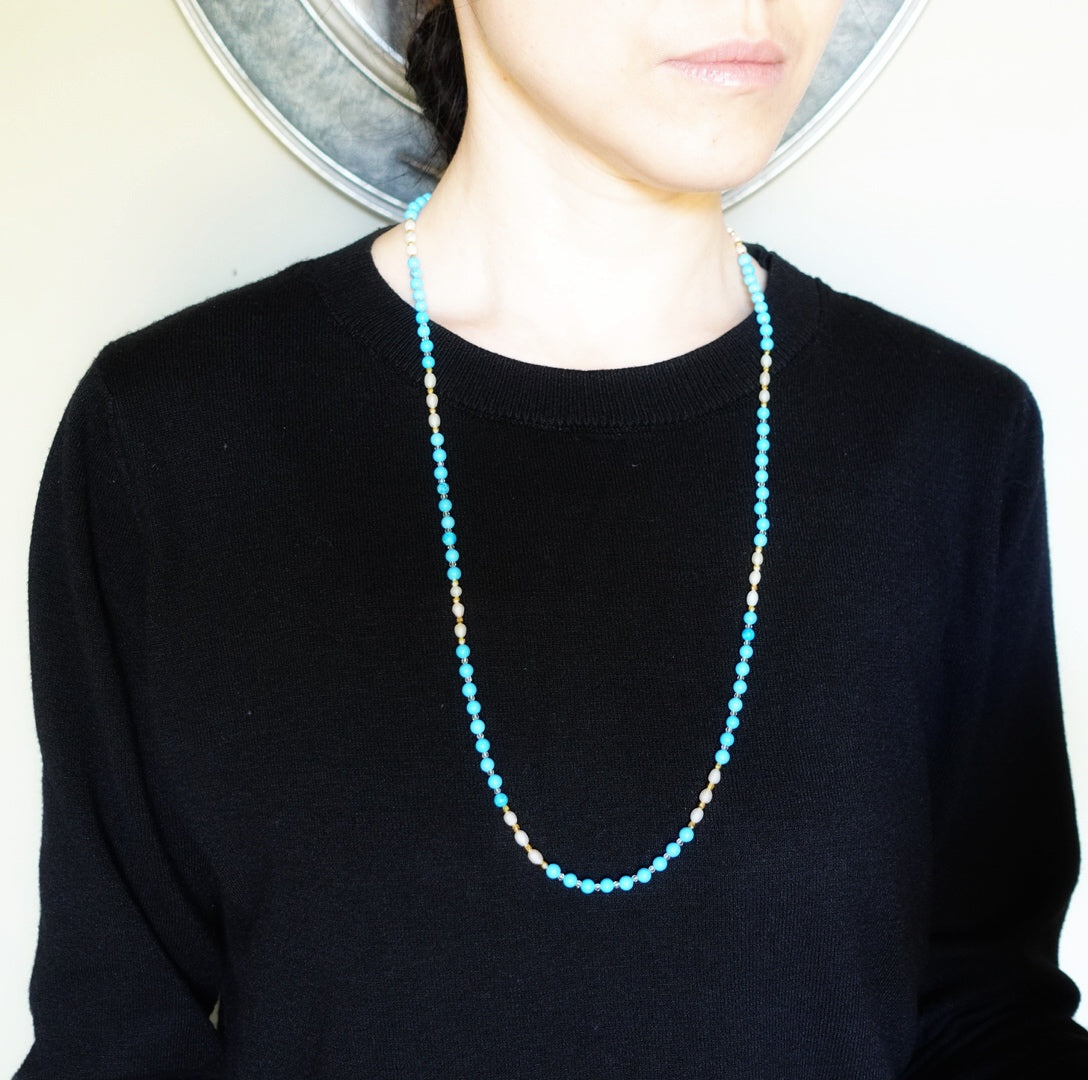 Return to Origin 4mm Turquoise Howlite Necklace Set - Yun Boutique