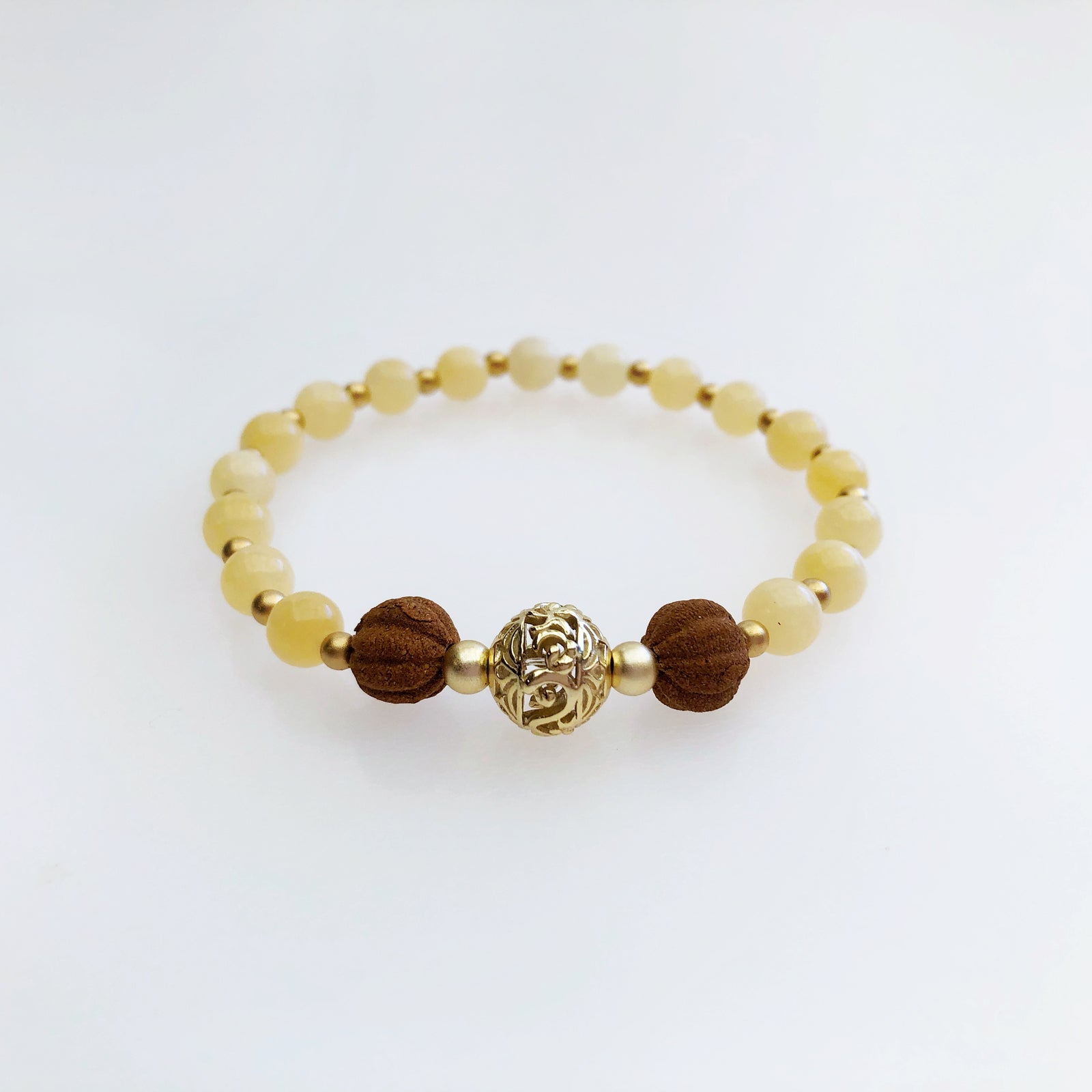 Beaded Amber Herbal Bracelet