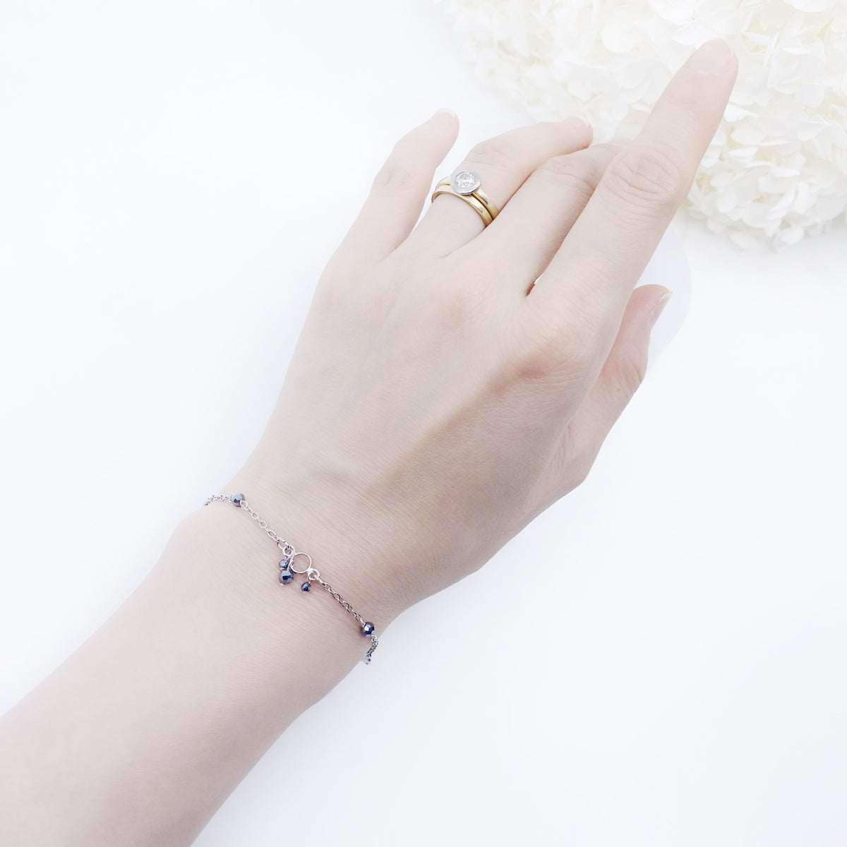 Yun Boutique Handmade Silver Grey Terahertz Stone Bracelet, Natural Gemstone Bracelet