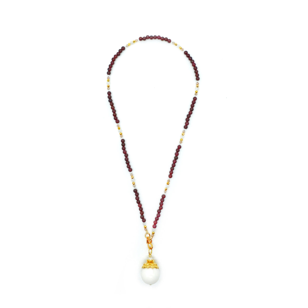 Return to Origin 4mm Garnet Pendant Necklace - Yun Boutique