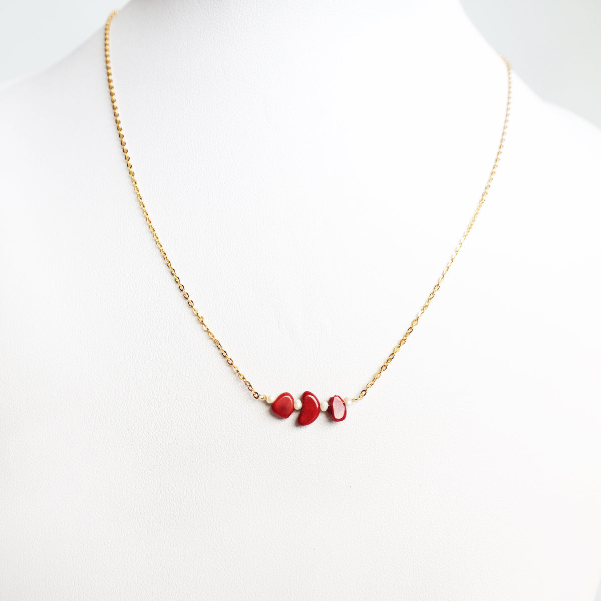 Red Coral Pendant Necklace - Yun Boutique