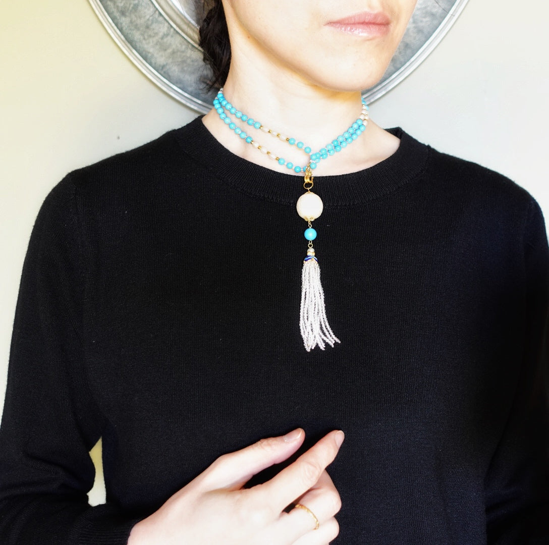 Return to Origin 4mm Turquoise Howlite Necklace Set - Yun Boutique