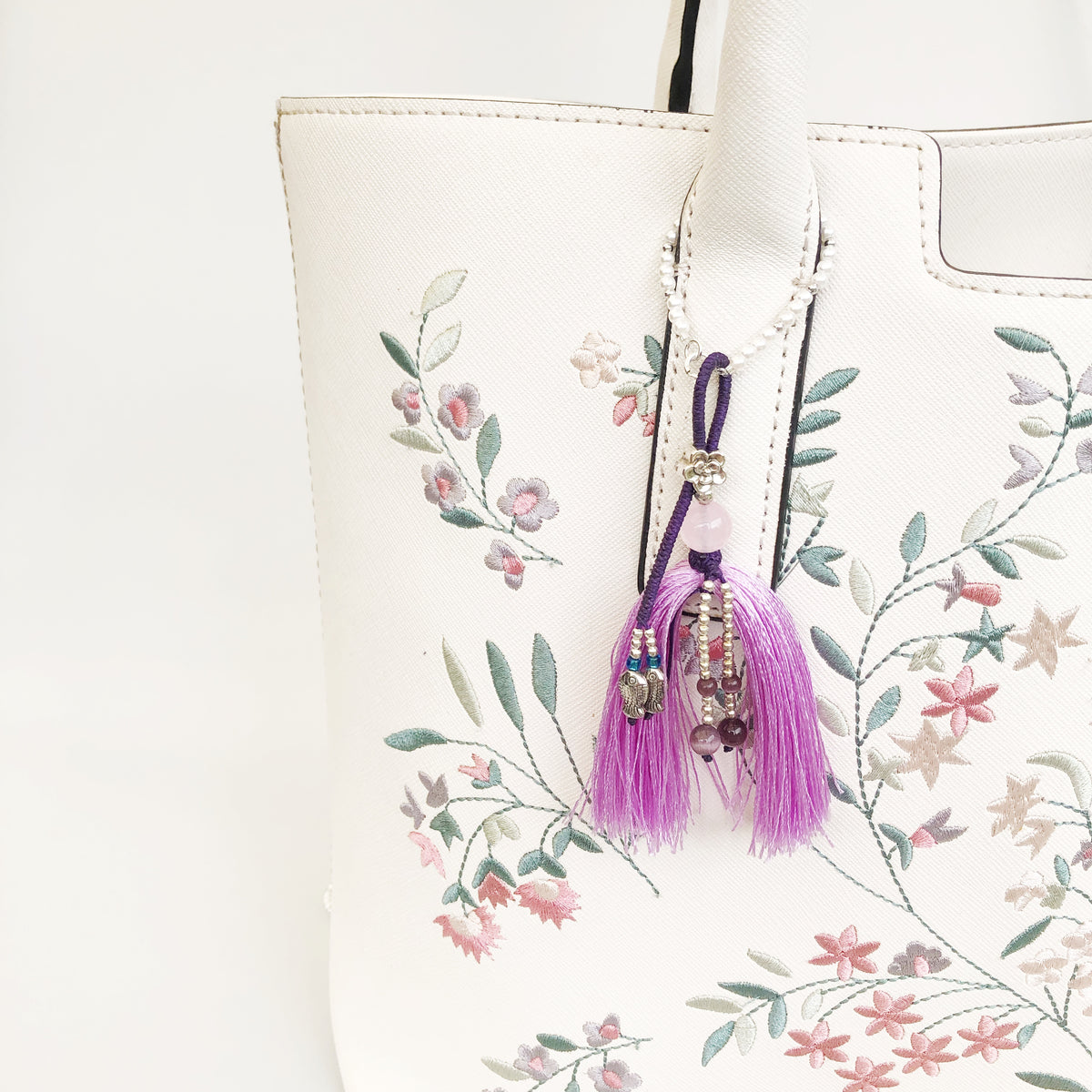 Green Silk Tassel Bag Accessory