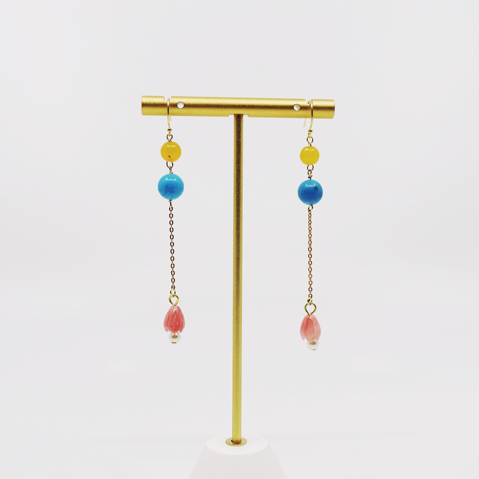 Sleeping Beauty Turquoise Heavenly Flower Tassel Necklace - Yun Boutique