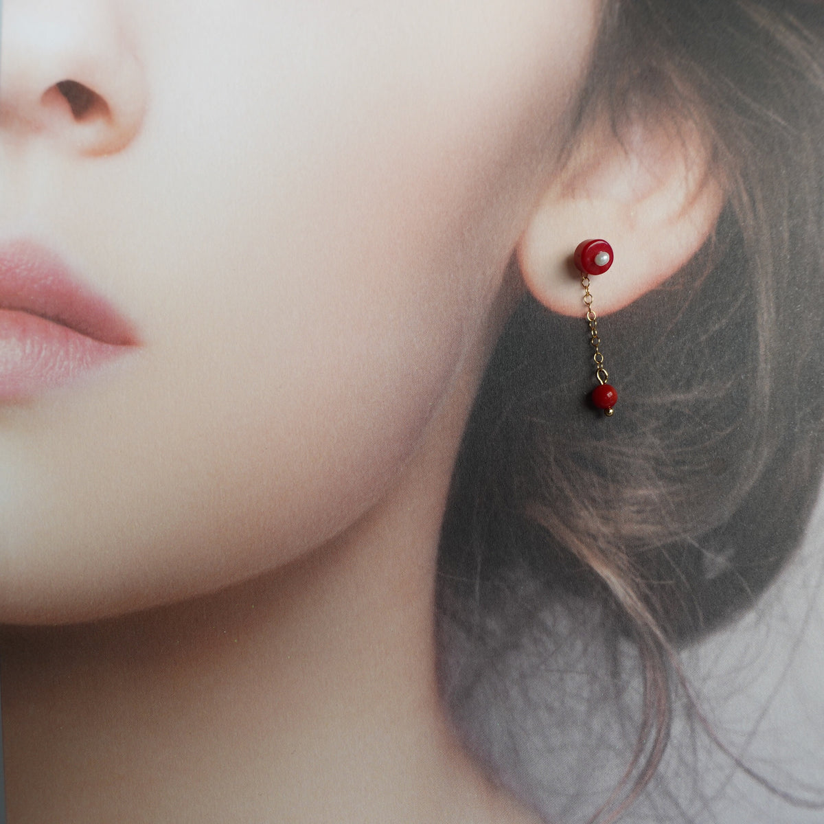 Multi-style Red Coral Studs - Yun Boutique