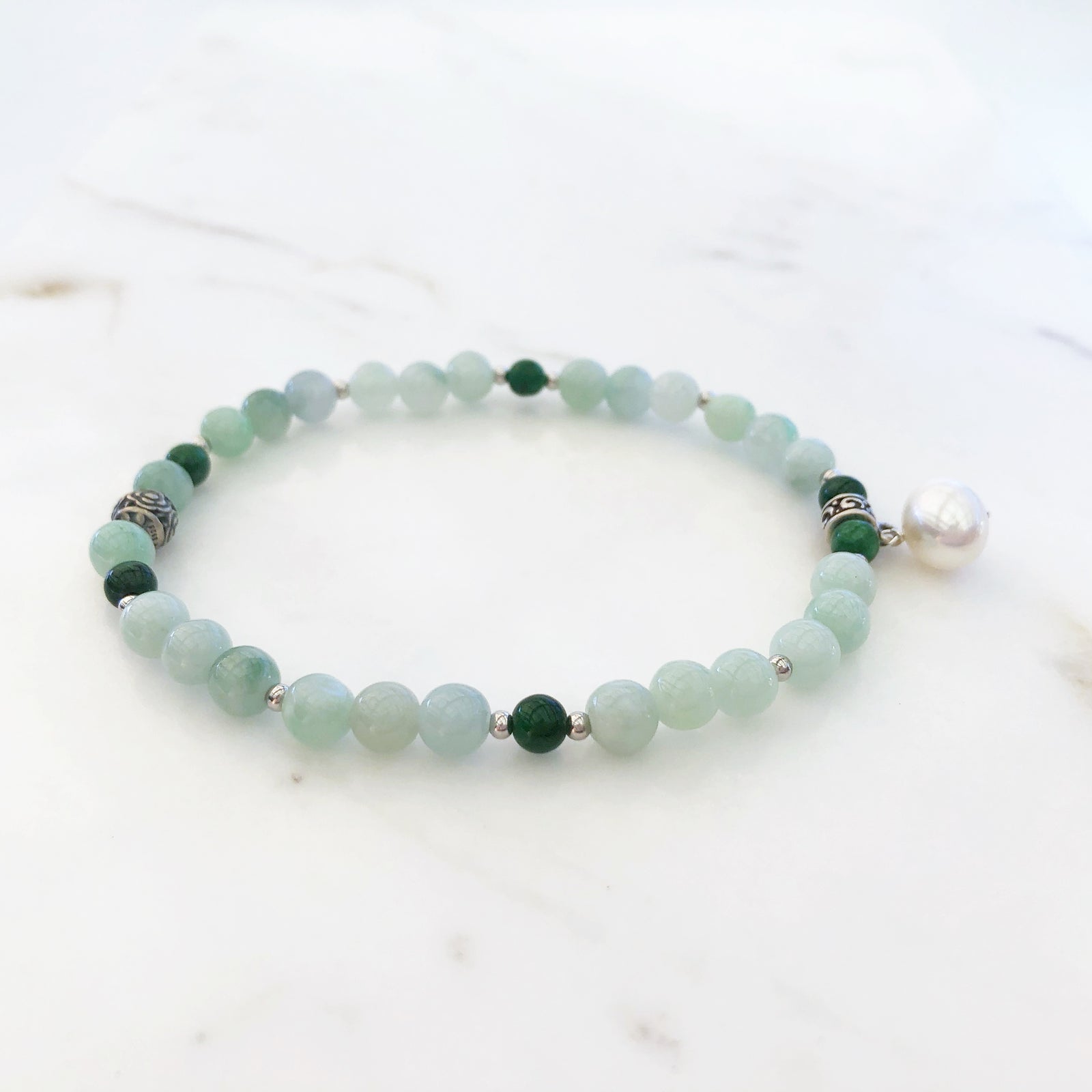 Ten Directional Min Green Jadeite Bracelet
