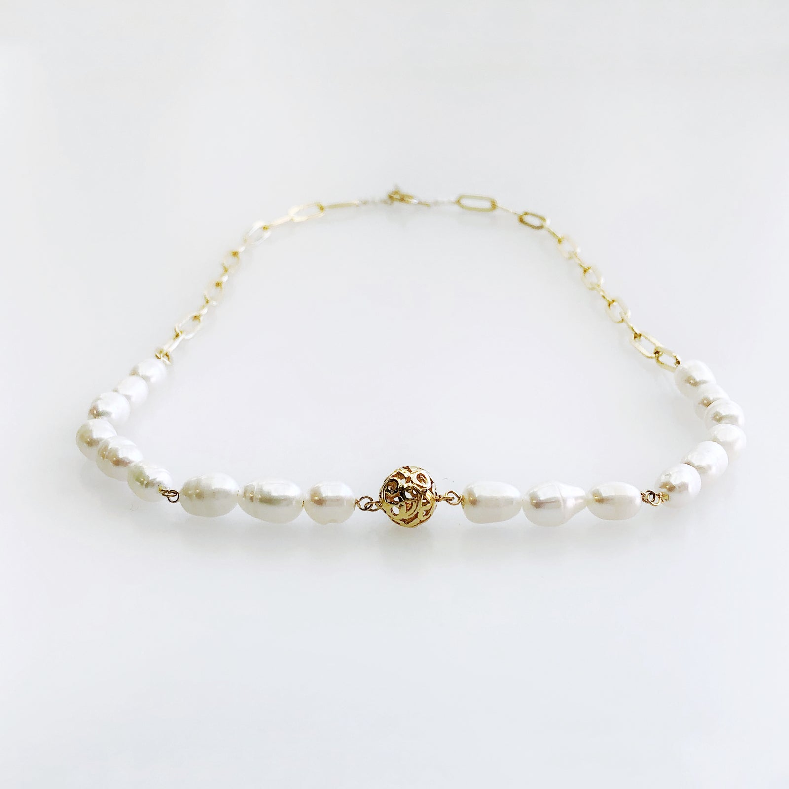 The Cloud Baroque Pearl and Chain Necklace