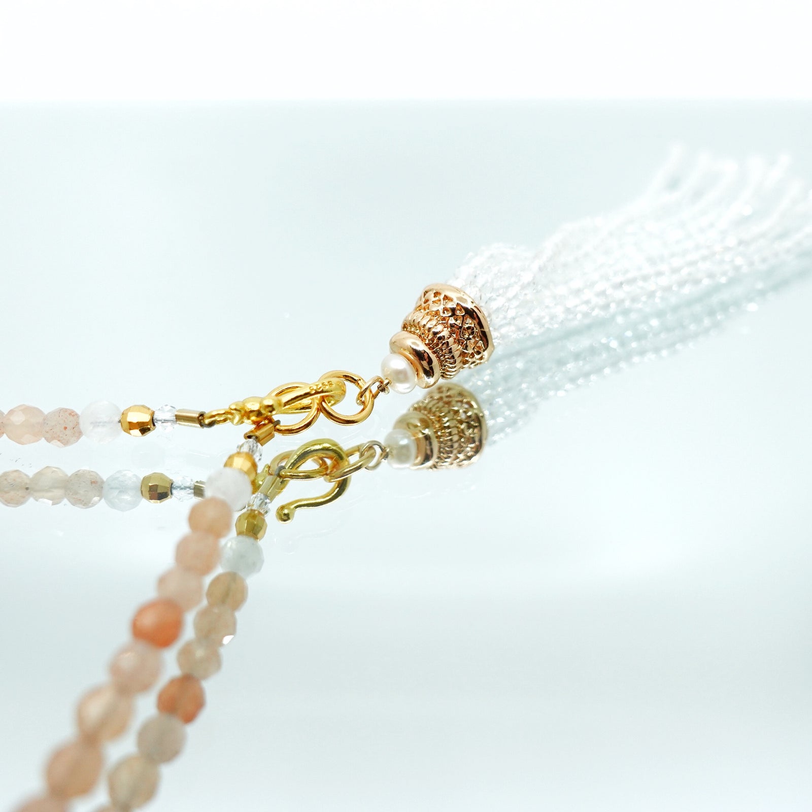 Return to Origin 4mm Sunstone Tassel Necklace - Yun Boutique