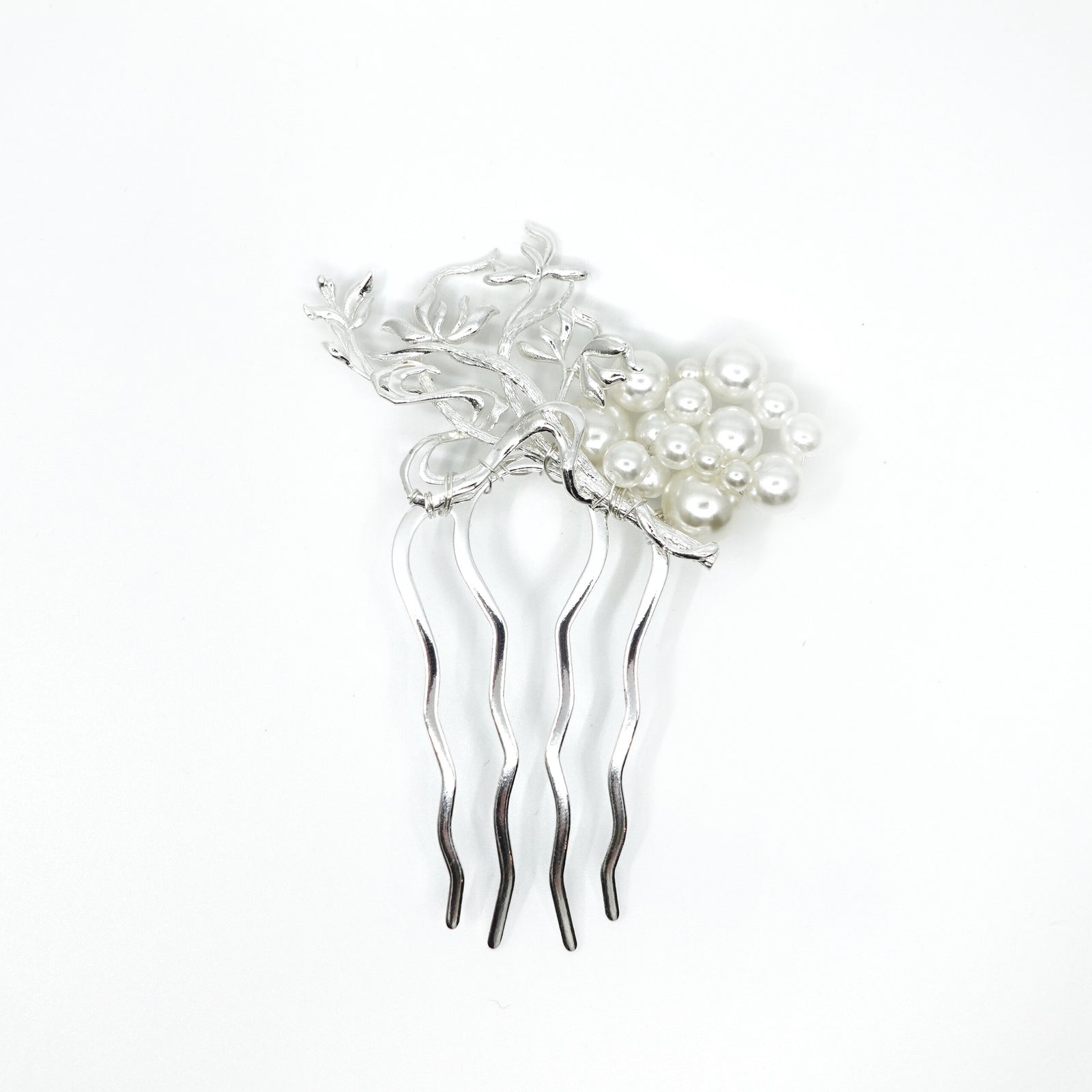 Divine Lotus Hair Comb Silver - Yun Boutique