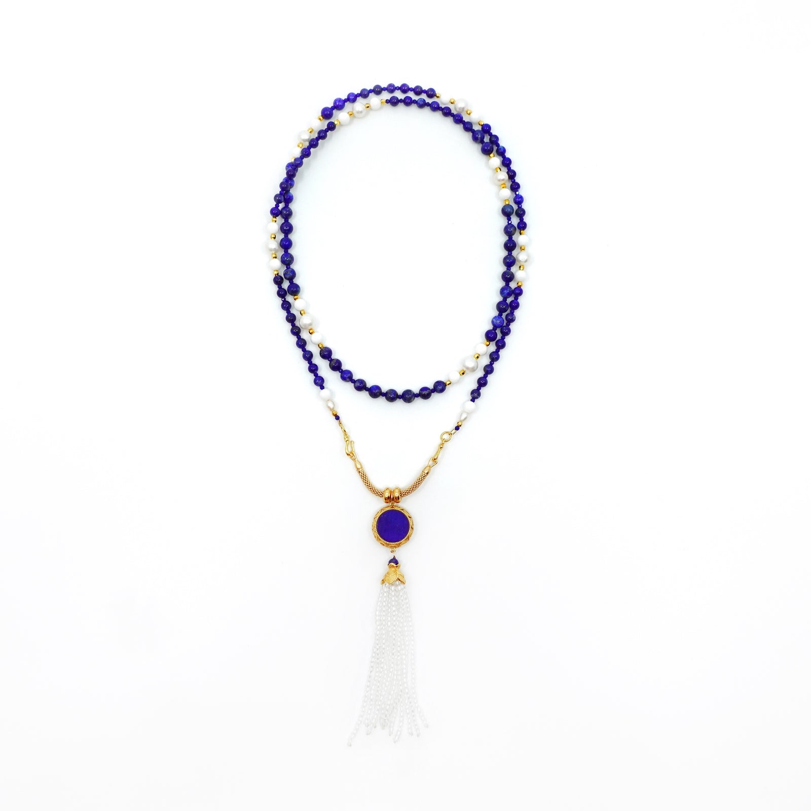 Return to Origin Lapis Tassel Pendant Necklace - Yun Boutique