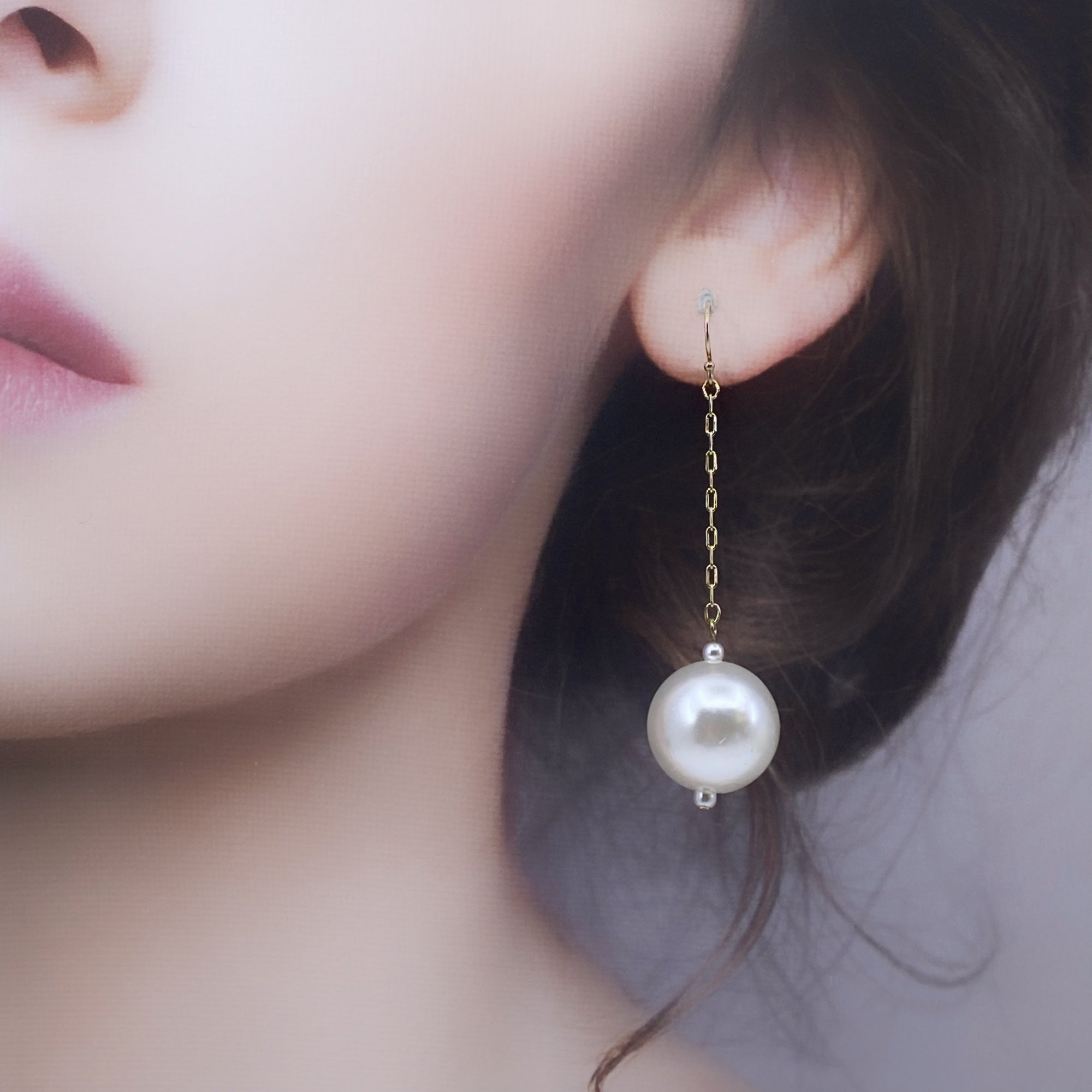 1pair Elegant & Exaggerated Super Large Pink Faux Pearl Stud Earrings |  SHEIN USA