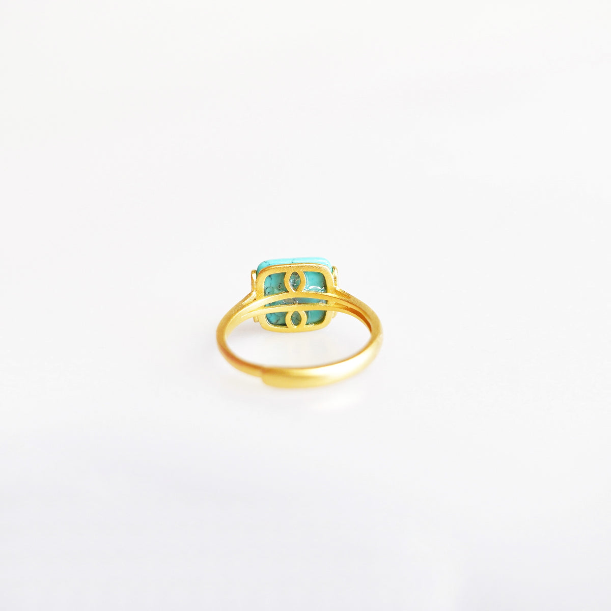 Gold Square Turquoise Ring - Yun Boutique