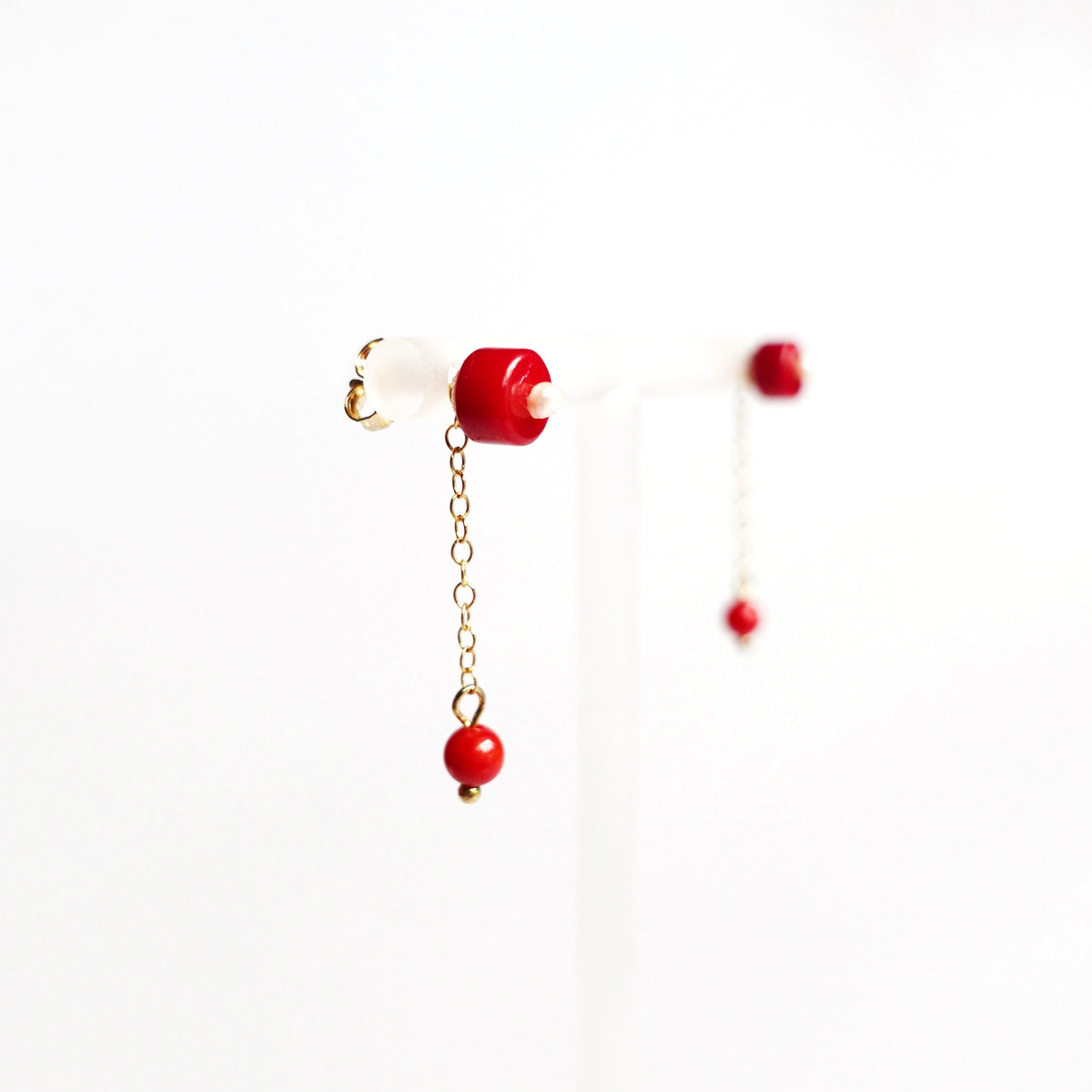 Multi-style Red Coral Studs - Yun Boutique