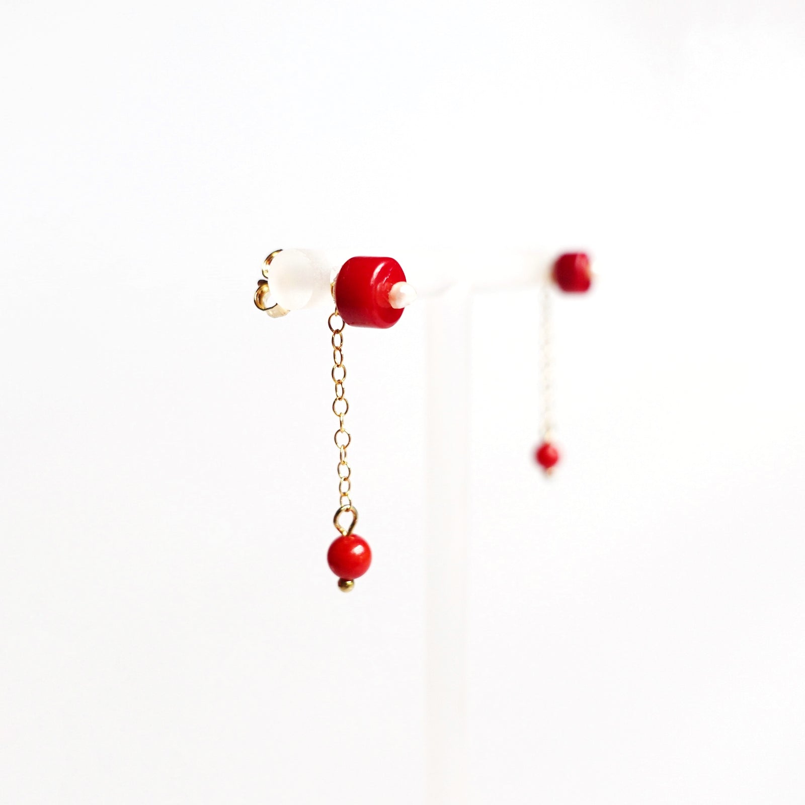 Multi-style Red Coral Studs - Yun Boutique