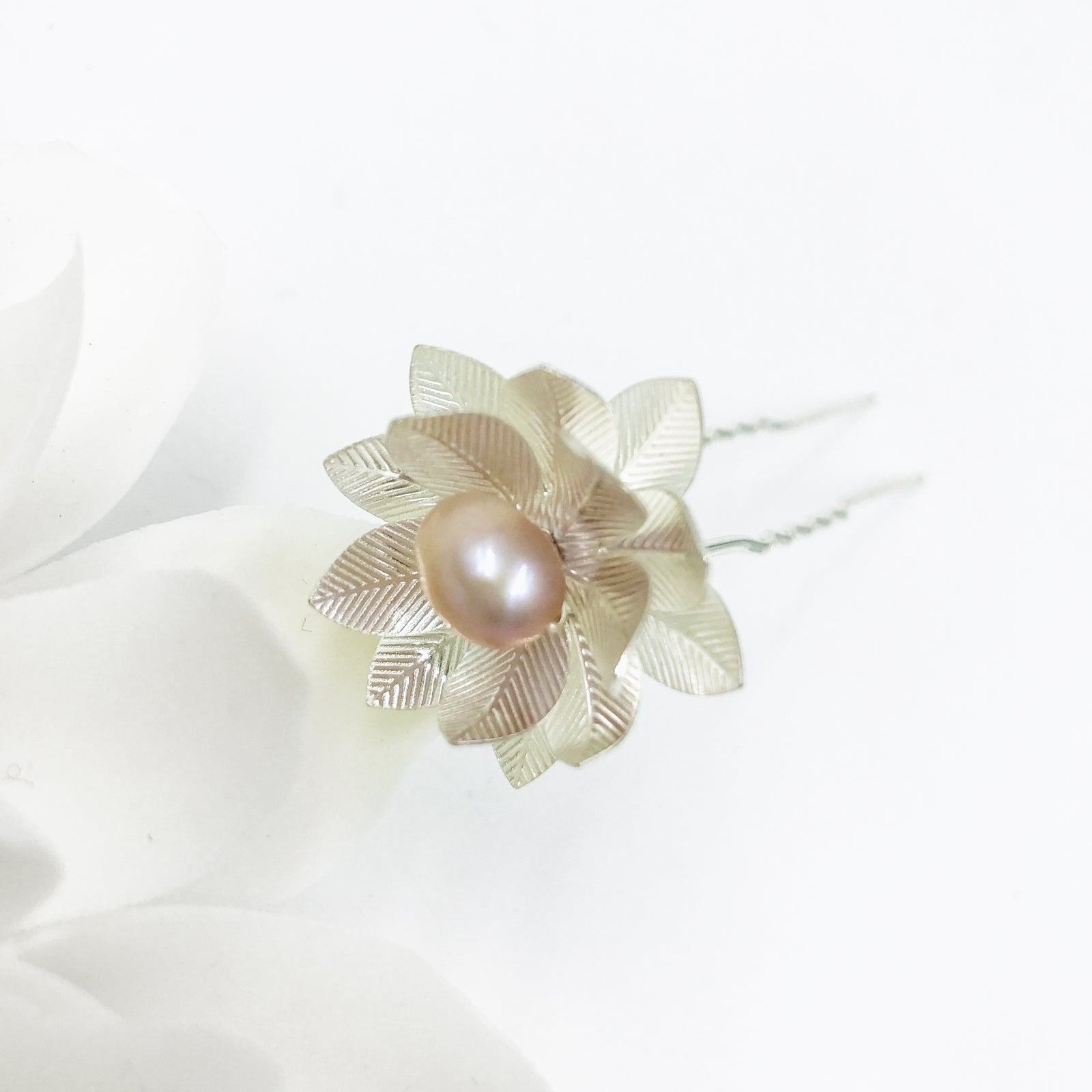 Silver Lotus Hair Pin