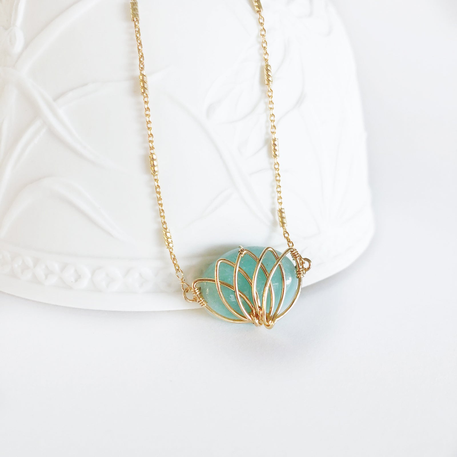 Serene Lotus Amazonite Necklace