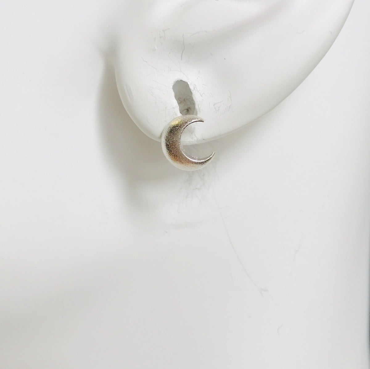 Silver Crescent Studs with Extension