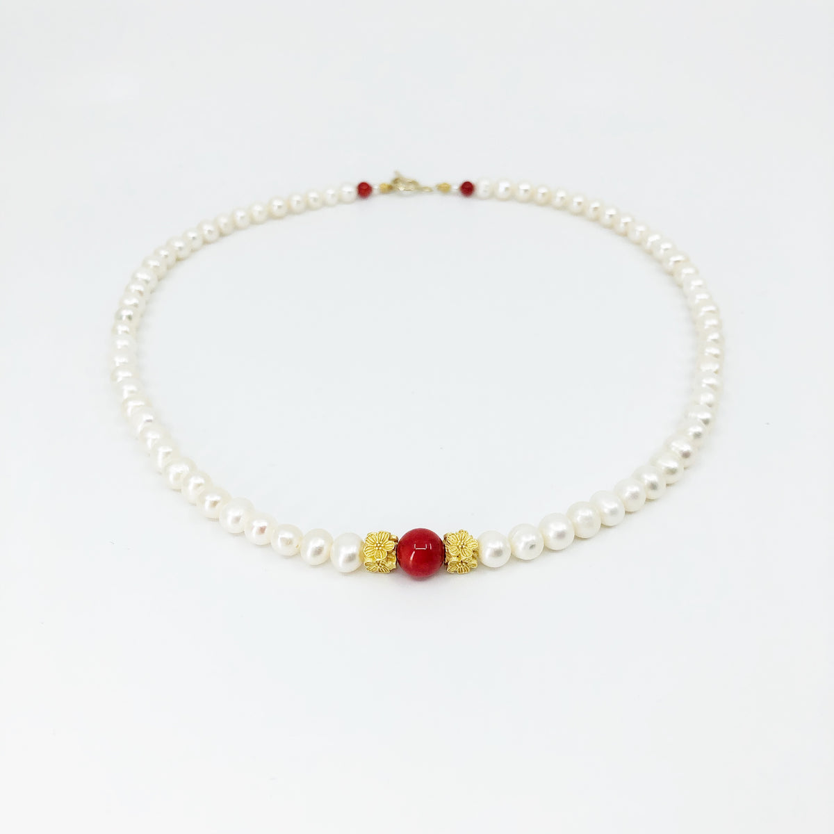 Plum Blossom Beaded Pearl Necklace